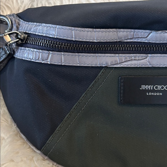 Jimmy Choo tri color bum bag EUC nylon and leather unisex L-XL - Picture 11 of 13